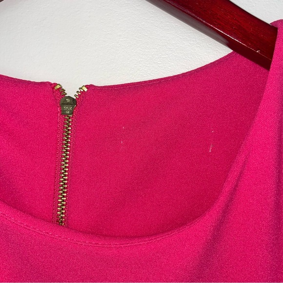 Calvin Klein A-line fit & flare belted ponte dress midi sleeveless pink 10 - Picture 5 of 6